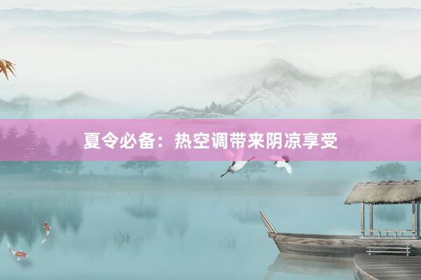 夏令必备：热空调带来阴凉享受